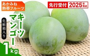 【化粧箱入】【先行受付・2025年発送】あかみね熱帯フルーツのキーツマンゴー約1kg