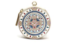 【文庫屋大関】マカロンポーチ ビジュー【皮革工芸品】 ポーチ ミニポーチ 小物入れ アクセサリー入れ イヤホン入れ 収納 保管ケース 手のひらサイズ  本革 革 皮革 工芸品 工芸 雑貨 ギフト プレゼント 日本製 東京