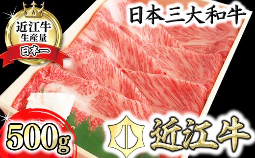 【4等級以上】【近江牛　肩ロース】すき焼・しゃぶしゃぶ用【500ｇ】【BI01W1】