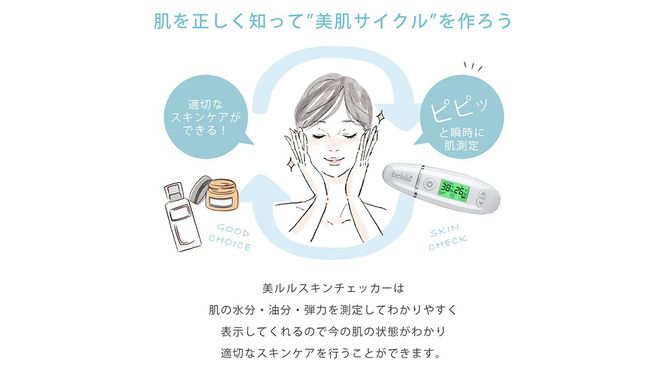 美ルル スキンチェッカー USB ＜ belulu Skin Checker USB ＞ スキンチェッカースキンチェッカー 肌水分チェッカー 水分 油分 リニューアル ギフト 肌質 ハリ 弾力 [DD104-NT]