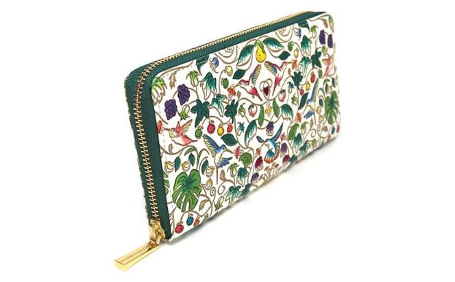 長財布 大容量 ぐるっとファスナーの長財布 ハチドリの憂鬱 文庫屋大関 通帳が入る 財布 レディース 本革 牛革 通帳ケース 通帳入れ 通帳 ファスナー カード 収納 ポケット 小銭入れ 仕切り 工芸品 雑貨 東京