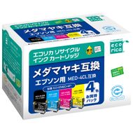エコリカ【エプソン用】MED-4CL 互換リサイクルインク (型番：ECI-EMED-4P)　エプソン リサイクル インク 互換インク カートリッジ インクカートリッジ カラー オフィス用品 プリンター インク 山梨県 富士川町