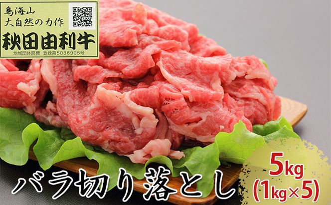 秋田由利牛 バラ切り落とし 5kg（1kg×5パック） お肉 牛肉 