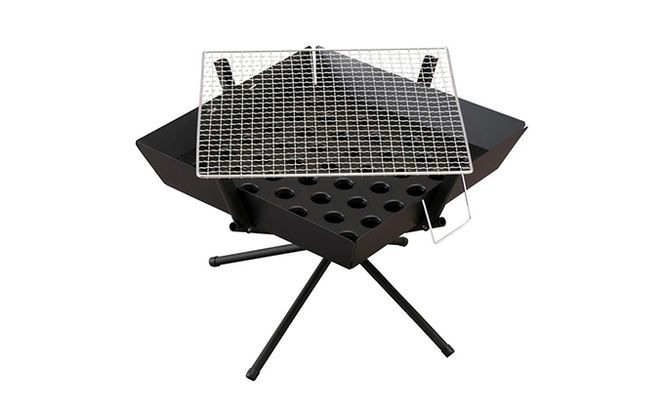 焚き火台 TKB-ST43 アイリスオーヤマ キャンプ用品 アウトドア用品 アウトドアグッズ キャンプ 簡単組み立て 網付き ダッチオーブン調理 耐熱黒塗装 