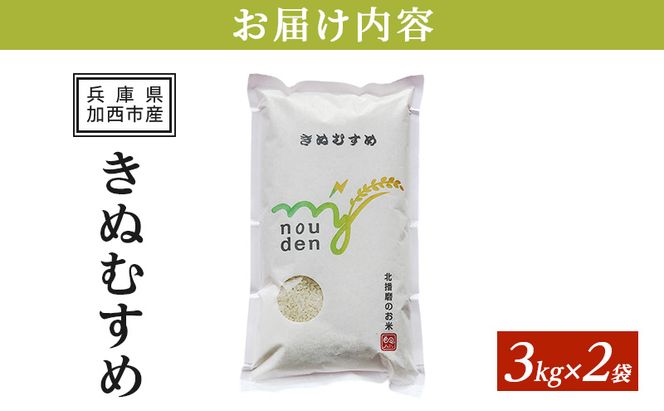 お米 令和7年産 きぬむすめ 白米 6kg(3kg×2袋) 米 単一原料米 精米 ごはん ご飯 白飯 小分け