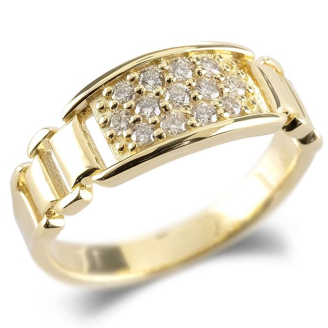 18金 リング ダイヤ K18 レディース ゴールド 18k 指輪 バンド 大ぶり 幅広 ダイヤモンド 0.27ct イエローゴールドK18 人気 ピンキーリング 婚約指輪 ジュエリー シンプル 誕生日 プレゼント 普段使い おしゃれ240909hy201y SWAA217