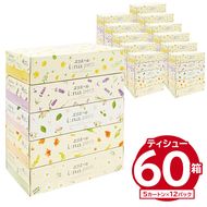 エリエール i:na（イーナ）petitティシュー 　150W5P×12パック ボックス ティッシュ ペーパー ボックス ティッシュ 箱ティッシュ【0095-015】