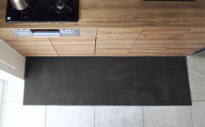 diw0369 北欧風キッチンマット ラグマットタイプ 65×255cm ノーマル型 チャコール 抗菌防臭 SEK 織人しきもの屋工房
