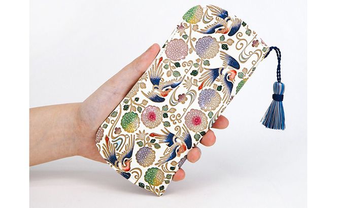 【文庫屋大関】メガネケース　花鳥【皮革工芸品】 ファッション小物 民芸品 