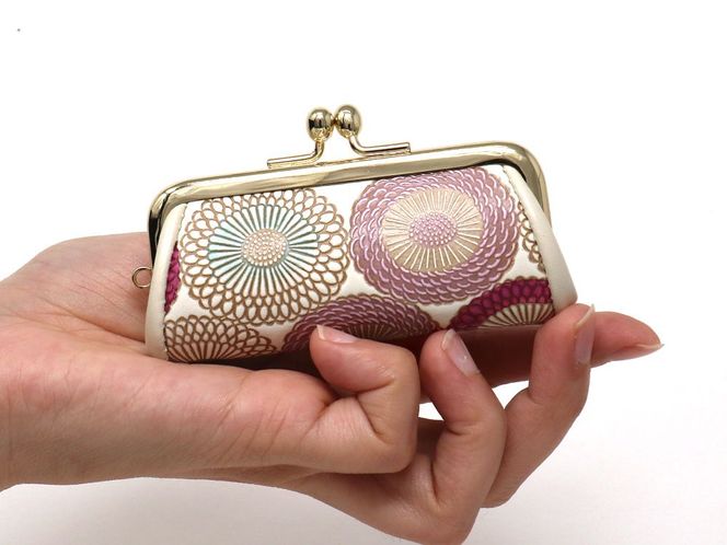 【文庫屋大関】印鑑ケース　笠菊＜桃花＞【皮革工芸品】 ファッション小物 民芸品 