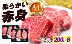 【希少部位！】博多和牛 シャトーブリアン 200g×6枚 （計1.2kg）《築上町》【肉のくまもと屋】[ABEZ032]