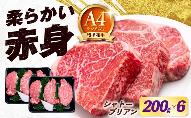 【希少部位！】博多和牛 シャトーブリアン 200g×6枚 （計1.2kg）《築上町》【肉のくまもと屋】[ABEZ032]