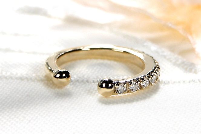 K10YG 0.1ct ダイヤモンド イヤーカフ【片耳用】 EmP0023-10Y SWCJ004-yg