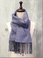 ito to iro 手染め・手織り仕上「ストール」メリノウール100% 網代斜紋・グレー ファッション小物 