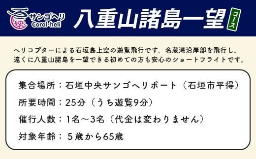 【サンゴヘリ】八重山諸島一望 【 沖縄県 石垣市 石垣島 八重山 名倉湾 ヘリコプター ヘリ 遊覧 体験 】SA-2