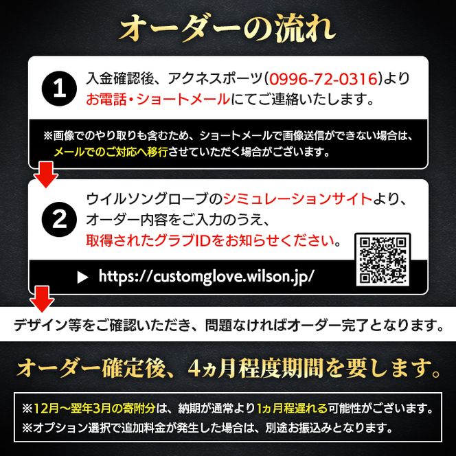 ＼メジャーリーガーも愛用するWilson社グローブ！／＜軟式用＞Wilson フルオーダーグローブ(一式) 阿久根市 特産品 スポーツ グラブ オーダー 野球 職人 オーダーメイド 子ども【アクネスポーツ】akn021-04