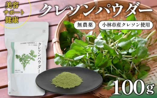 【注目のスーパーフード】天然クレソンパウダー 100g（国産 天然 粉末 パウダー 美容 野菜）