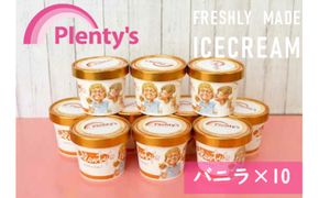 【湘南茅ヶ崎の人気店】プレンティーズのアイスクリーム（バニラ10個） スイーツ 洋菓子 夏 おやつ デザート 手作り ひんやり 10個入 