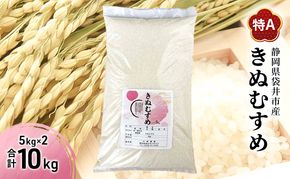お米 きぬむすめ(特A) 5kg×2kg 合計10kg 米 コメ きぬむすめ 精米 白米 ふっくら つやつや 甘み お弁当 おにぎり 袋井市 静岡県