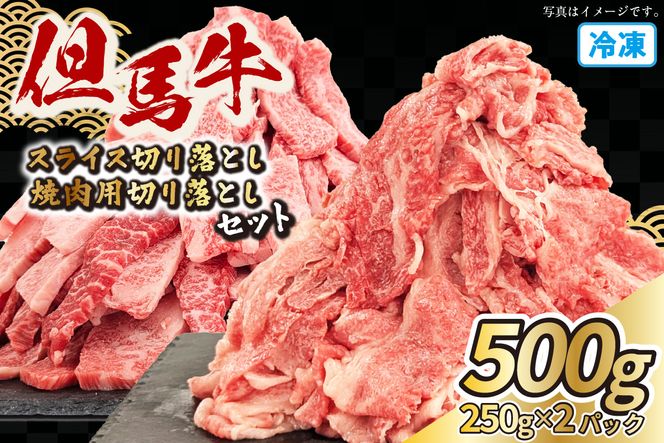 【但馬牛スライス&但馬牛焼肉用切り落とし 計500g（スライス切り落とし250g・焼肉用切り落とし250g）】 冷凍  但馬牛 和牛 国産 大人気 人気 おすすめ ランキング 牛肉 スライス しゃぶしゃぶ すき焼き 肉じゃが ステーキ 焼肉 BBQ 肉 小分け 便利 但馬 兵庫県 但馬牛 JAたじま肉の店本店 72-22
