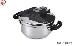 圧力鍋 両手圧力鍋4L RAN-4L 4L ih ガス ガス対応 ih対応 アイリスオーヤマ 圧力なべ レシピブック付き 蓋 ふた 中かご 蒸し皿 セット 簡単操作 両手鍋 両手圧力鍋 鍋 なべ ナベ 圧力 時短 調理器具 プレゼント