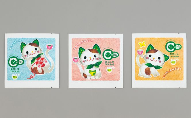 猫型ティーバッグキャッティー(3g×24P)〈お茶 茶 緑茶 煎茶 宇治抹茶 抹茶 深蒸し茶 深むし ネコ 猫 ティーバッグ ティーパック 日本茶 飲料 加工食品〉 