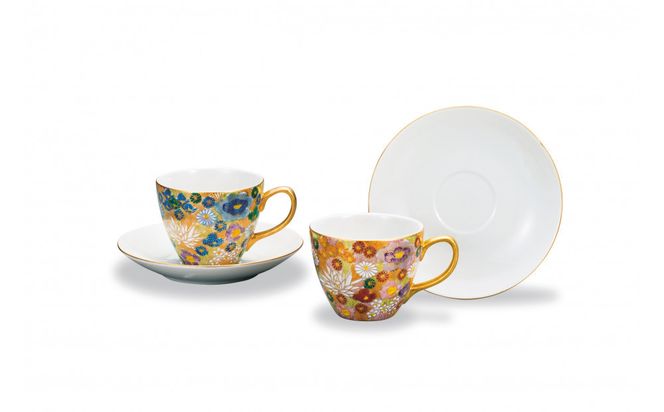 ペアカップ＆ソーサー　金花詰 民芸品 工芸品 雑貨 キッチン雑貨 キッチン用品 食器 コップ 172111_CY3091