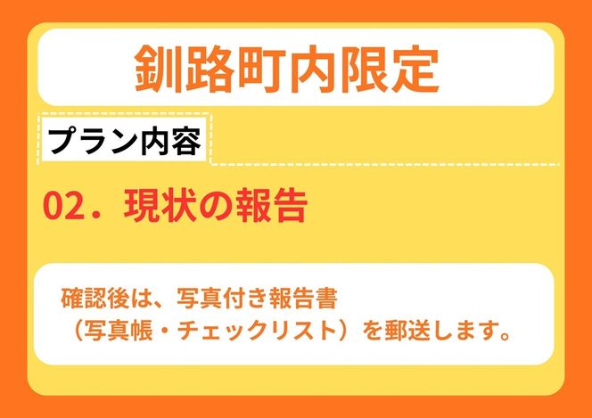 【釧路町内の空き家限定】空き家巡回サービスチケット4回分・ライトプラン（屋外点検のみ）br10　121-7778-001