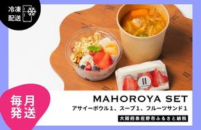 G3141 【定期便】アサイーボウル＆具ごろごろスープ＆フルーツサンド 全12回【毎月配送コース】