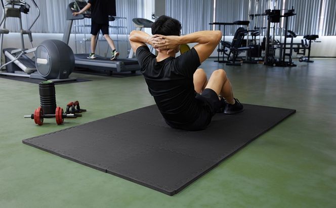 高硬度ジョイントトレーニングマット JMTR-456 ジョイントマット 厚手 2cm 45×45cm 6枚 高密度 硬め 変形しにくい サイドパーツ付 抗菌 防臭 洗える 滑り止め クッションマット 防水 フロアマット トレーニングマット 運動 アイリスオーヤマ