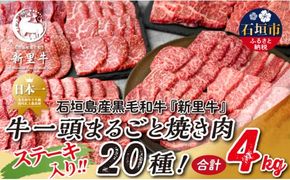 石垣島産 黒毛和牛 新里牛 まるごと焼き肉20種！贅沢食べ比べ 合計4kg SZ-73