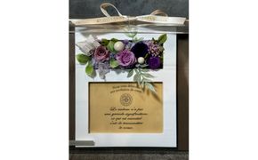 ブリザードフラワーのフォトフレーム（木製スタンドタイプ)【パープル】 322032_GC003VC05