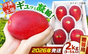 【2027年発送 先行予約】【贈答用】沖縄市産マンゴー「太陽のめぐみ」 2kg(3〜5玉) (化粧箱入り) 南国フルーツ 産地直送 新鮮 沖縄県産 ギフト 沖縄市 / 比嘉マンゴー園[BCEW002]
