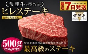 【常陸牛】ヒレステーキ 250g×2枚（茨城県共通返礼品） | 計500g 牛肉 肉 お肉 ヒレ ステーキ 冷凍 茨城県 守谷市
