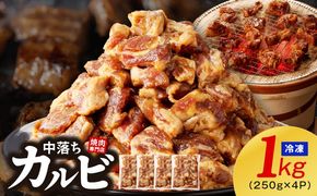 G1357 焼き肉専門店 自家製タレ漬け 中落カルビ 総量1kg 小分け 250g×4