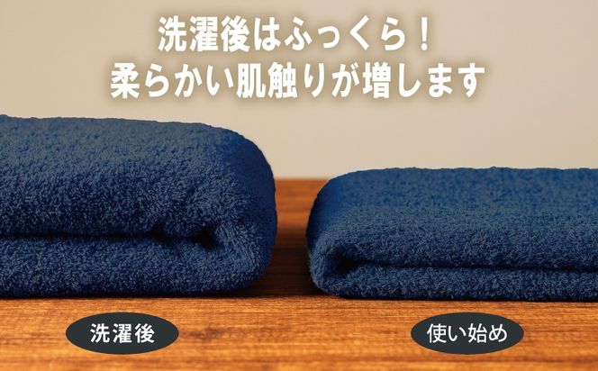 005A813 【お試し】ミニバスタオル 1枚（ネイビー）40cm×120cm 500匁 【国内製造 泉州タオル フェイスタオル 以上 バスタオル 未満 吸水 普段使い シンプル 日用品 家族 ファミリー】