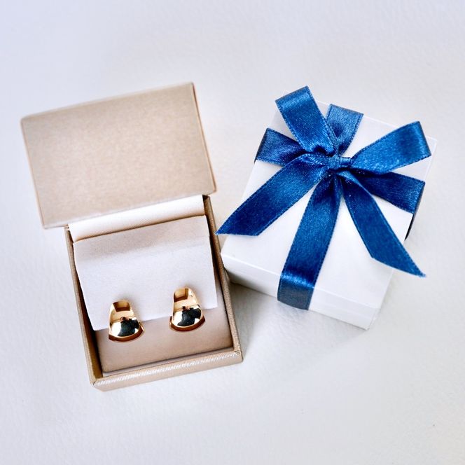 K18 18金 イエローゴールド 地金 ボリューム フープ ピアス (直径14mm) 保証書付 KO-0055 SWAD080-14mm