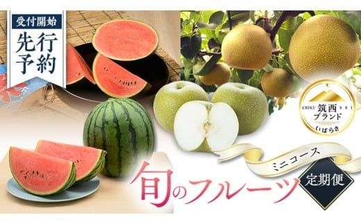 【 筑西ブランド 認証品 】 旬のフルーツ 定期便 ( ミニコース ) 2026年産 先行予約 JA 幸水 豊水 こだまスイカ 黒こだま ピノ・ガール 果物 フルーツ なし 和梨 小玉すいか 小玉 すいか スイカ [AE013ci]
