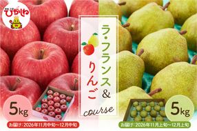 【2026年11月以降お届け】　ラ・フランス＆りんご　2回定期便 山形県 東根市　hi003-158