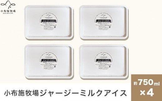 小布施牧場ジャージーミルクアイス 750ml × 4個 ［小布施牧場］アイスミルク アイス スイーツ デザート 菓子 お取り寄せ