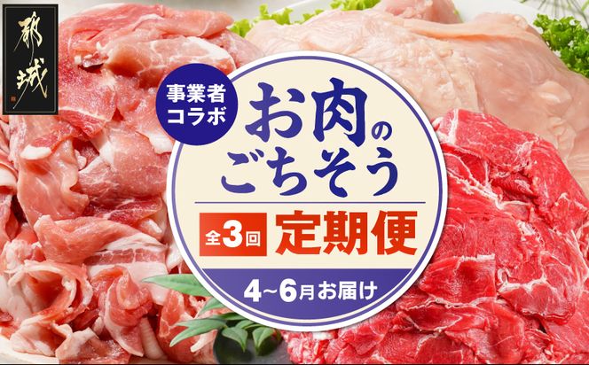 【事業者コラボ定期便】お肉のごちそう3ヶ月便≪4～6月お届け≫_T43-MY03