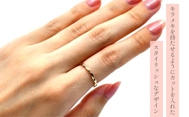 【2026年1月1日から価格変更予定】K10　イエローゴールド　メタルデザイン　ウェーブリング　 管理番号414086 218-170