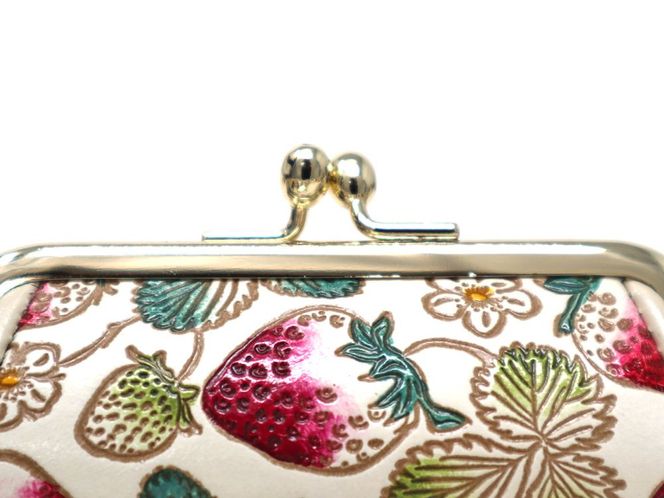 【文庫屋大関】印鑑ケース　いちご　【皮革工芸品】 ファッション小物 民芸品 