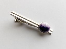 藤色の七宝焼ネクタイピン(丸)