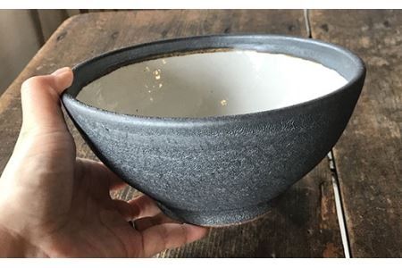 麺鉢ペアセット アイアンブラックシリーズ《糸島》【うつわと手仕事の店 研】 [ARD010] 器 陶器 食器 クラフト 手作り 丼 うつわ 皿 おしゃれ 黒 ラーメン