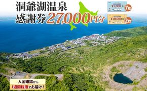 洞爺湖温泉感謝券 27000円 分 金券 クーポン 洞爺湖 湖 温泉 リゾート 有珠山 火山 自然 花火 イルミネーション 旅行 観光 宿泊 施設 宿 アクティビティ 体験 チケット 送料無料 北海道 洞爺湖町