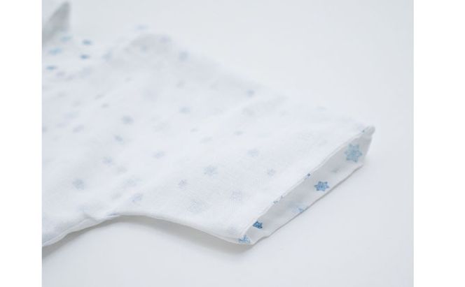 PGガーゼ　ベビー肌着セット 60cm　小紋 ベビー用品 青 ブルー 男の子 赤ちゃん 短肌着 コンビ肌着 裏始末 サイズ調整 股下ホック 肌に優しい 