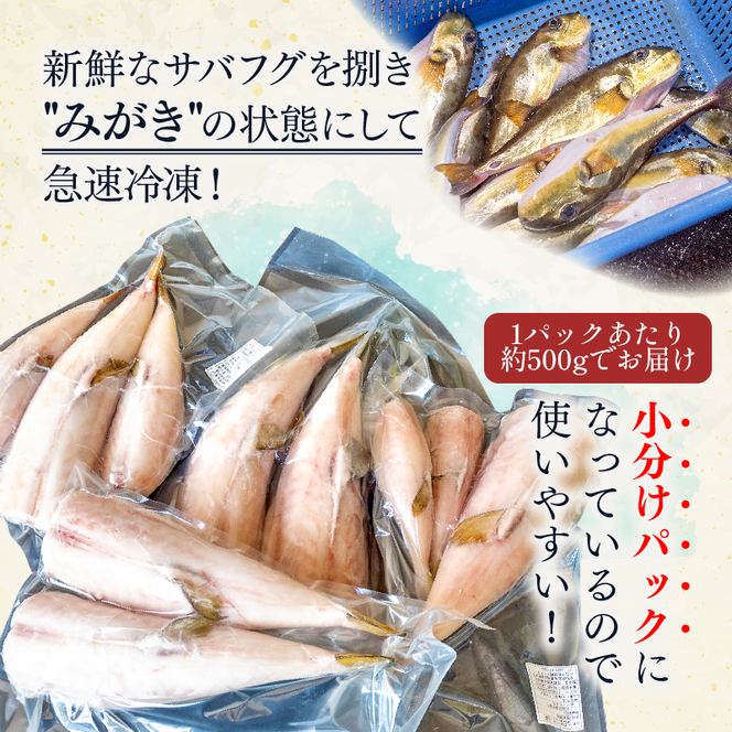 訳あり サバフグ むき身 1kg ( 500g × 2パック ) 小分け 不揃い
