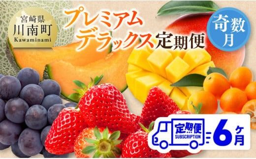 [ 全6回定期便 ] プレミアム デラックス 定期便 [奇数月] [ 川南町産 きんかん いちご 完熟 マンゴー ぶどう ピオーネ 赤肉 メロン ][D11716t6]