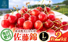 【先行予約2026年7月上旬より発送】余市の砂川果樹園が贈る もぎたて直送さくらんぼ 佐藤錦 2kg箱_Y033-0039
